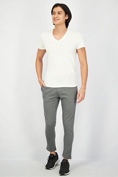 Tahari Men Regular Fit Brand Logo Drawstring Pants, Grey