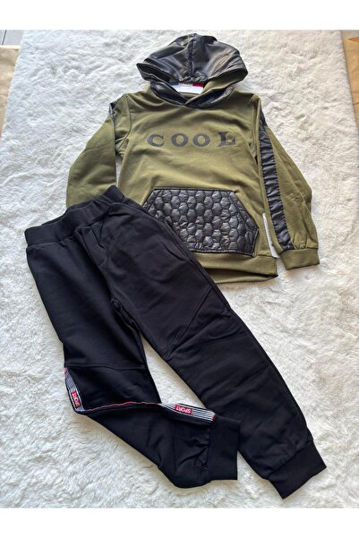 Cool Double Men's Suit with Leather Pocket on Front