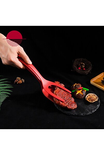 Flippy Multifunctional Tong-type Spatula, Flippy, Cooking Tong Spatula, 31 x 8.5 cm Red
