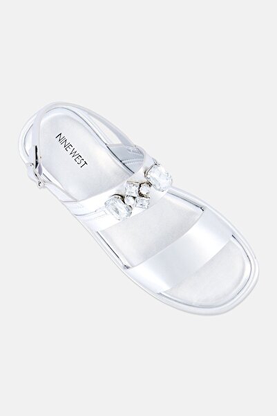 Nine West Women Dinna 3fx Adjustable Buckle Sandals, Silver