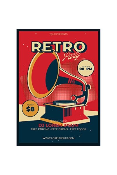 Persona Magnet de frigider retro cu gramofon, 20x29 cm