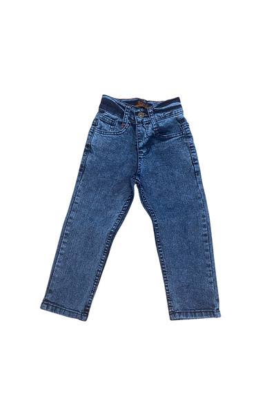 OEM Classic blue denim jeans with adjustable waist