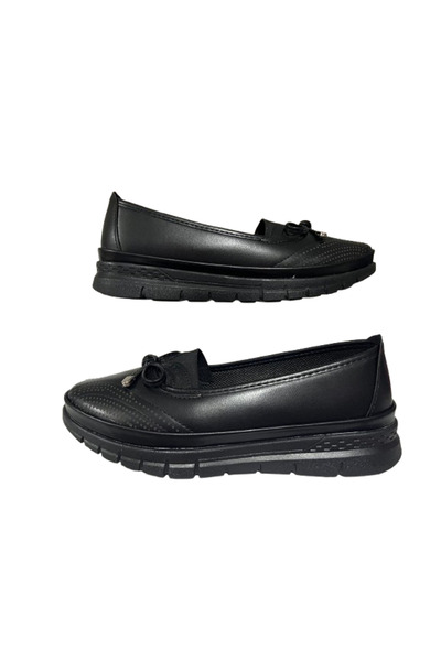 Ayzen Жіночі чорні ортопедичні туфлі на підборах з бантиком