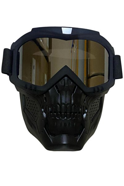 Motobisavm JET KASK MASKESİ AYNALI KURU KAFA