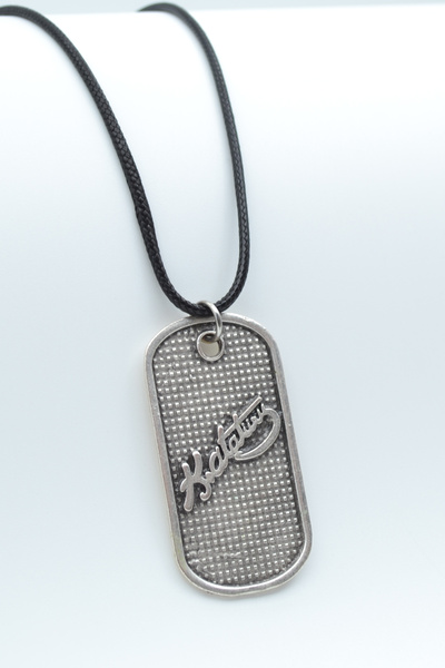 ıdr Kemal Atatürk İmzalı Künye Gümüş Kaplama Deri İp Kolye