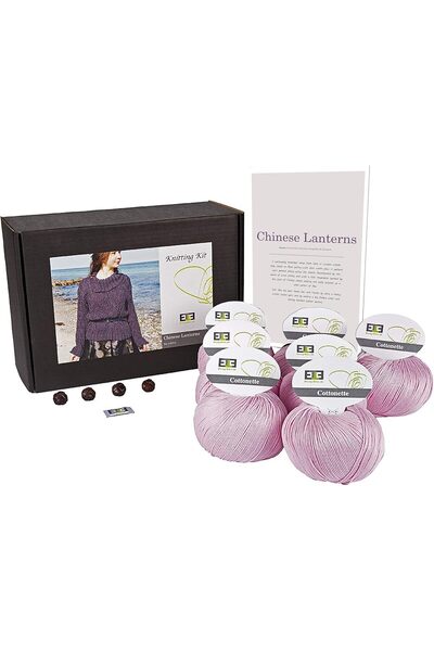 DESİGN Kit de tricotat pulovere cu felinare chinezești - 100% bumbac egiptean...