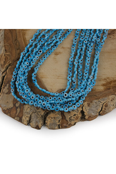 Prestij Boncuk Mărgele de ochi albastru deschis de 4 mm, realizate manual, di...