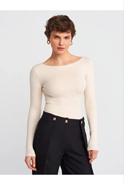 Ü&E MODA Kadın kayık yaka bluz
