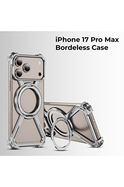 Glassology غطاء تيتانيوم فضي بدون حواف لهاتف iPhone 17 Pro Max - حماية أنيقة