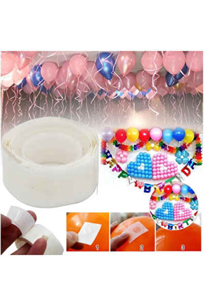 Baloniva 5 Adet Balon Yapıştırma Bandı -Çift Taraflı Akrilik Bant 5 adet - İz...