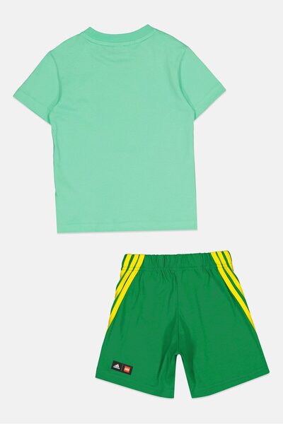 adidas x Lego Toddlers Boy 2 Piece Short Sleeve T-Shirt And Shorts, Green