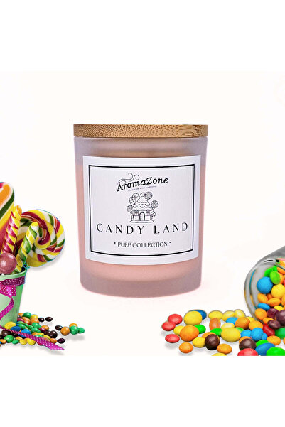 AromaZone Lumânare CANDY LAND din ceară de soia și cocos, Handmade – 220 g, timp de ardere 45 h