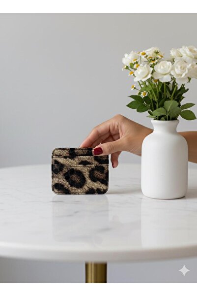 mirakuş Leopard Patterned Minimal Wallet - Card Holder