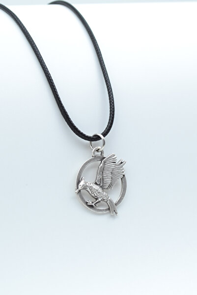 ıdr Alaycı Kuş Gümüş Kaplama Deri İp Kolye