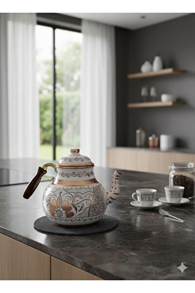 Sözenler Medium Copper Teapot White