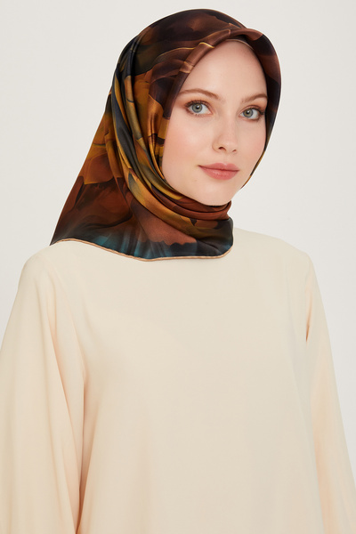 Armine Silk Scarf 9244D (Sura) (Nostalji̇)-34