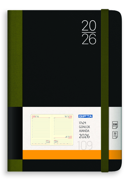 Gıpta 2026 109-TWK İplik Dikişli - Flexi Kapak 17x24 Günlük Krem Ajanda