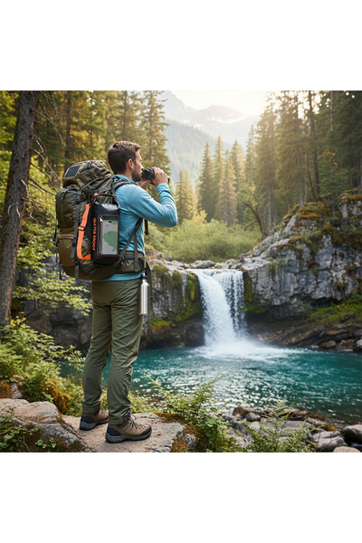 Destello 2L Premium Waterproof Crossbody Bag with Phone Touch Window - Orange