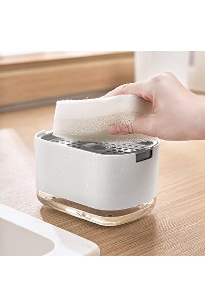 Flippy Flippy Dispenser, 2 In 1 Dispenser For Liquid Dishwashing Detergent, 8.6 x 14.5 x 10 cm, 300 ml, White