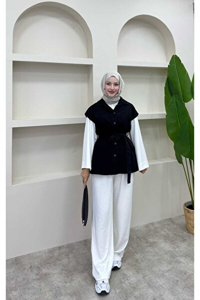 lurex moda Double Pocket Denim Vest