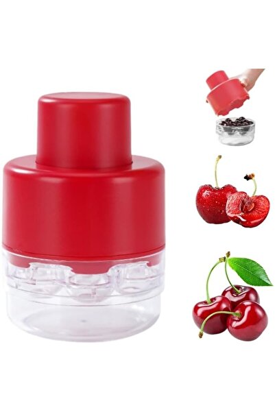 Flippy Flippy Cherry Pitter, Manual, 7 Holes, 13 x 9.2 cm, ABS, Red