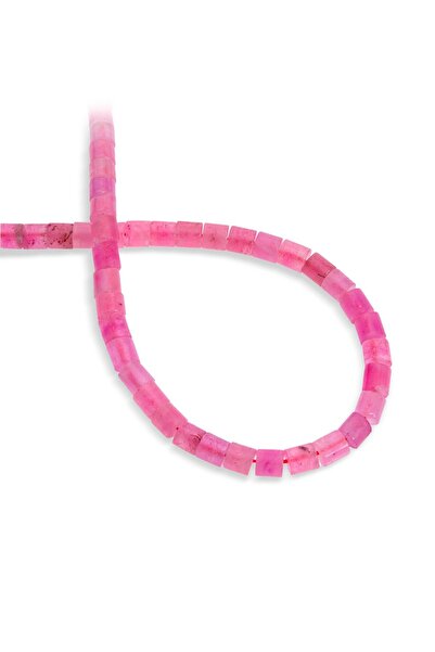 Uçar Doğaltaş Pembe Kuvars Doğal Taş Silindir Kesim 6x7mm Dizi