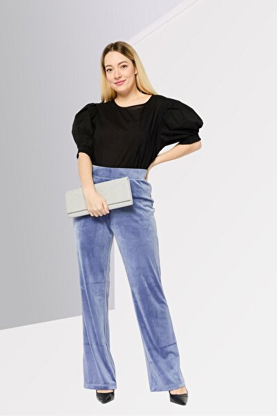 Chloe + Jasmine Women Regular Fit Solid Straight Leg Pants, Slate Blue