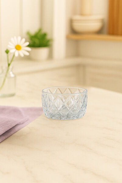 Lüks Sepeti Miami - Glass Dessert Snack Square Bowl - 140 ml