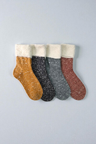 Ollero 4 Pairs Stitch-Free Women's Wool Half Socks