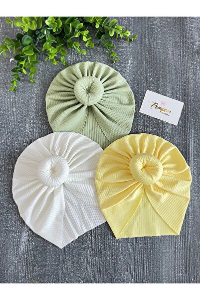 pempem bandana Baby Girl Ribbed Knit Donut Bone
