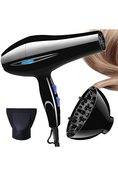 KESNUP Uscător de păr ionizant profesional, concentrator, difuzor, negru