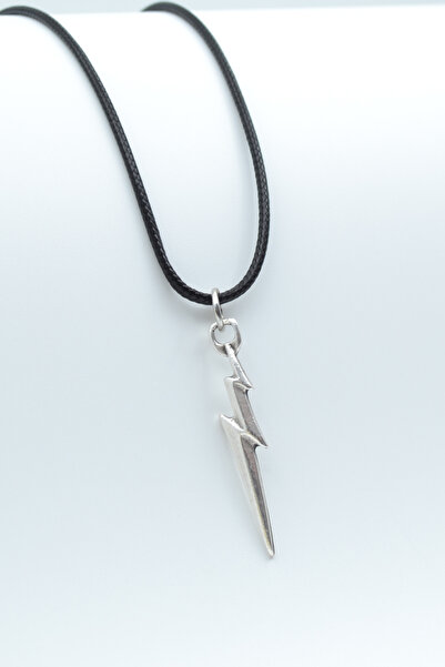 ıdr Şimşek - The Flash Gümüş Kaplama Deri İp Kolye