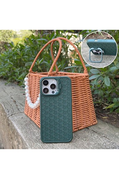 Flippy Husa de Protectie TPU, Flippy, pentru Apple iPhone 14, 3D Cube, cu Inel, Protectie Camera, Verde