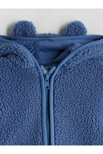 LC Waikiki Kapüşonlu Erkek Bebek Pelüş Hırka