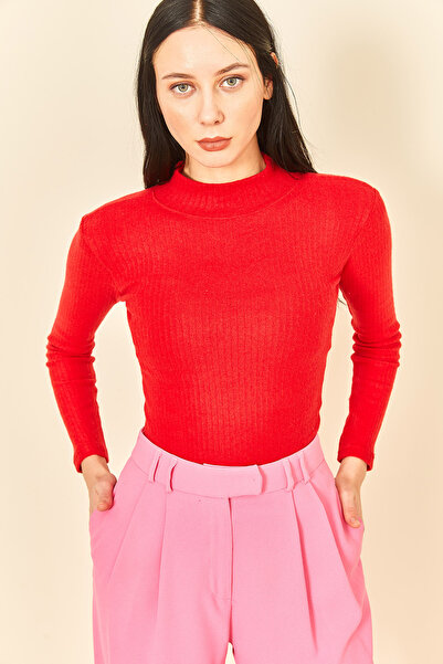 eyyebelle Women's Long Sleeve Turtleneck Corded Fabric Badi