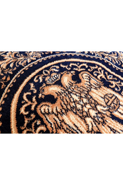 Lotos Church Pattern Carpet 15077-810, Double-Headed Eagle Print, Blue, 8 mm Thread
