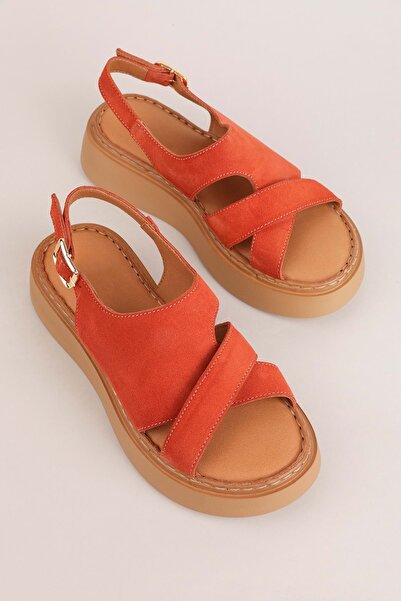 Gondol Γνήσιο δέρμα άνετα καθημερινά σανδάλια asy.1214 Κόκκινο σουέτ