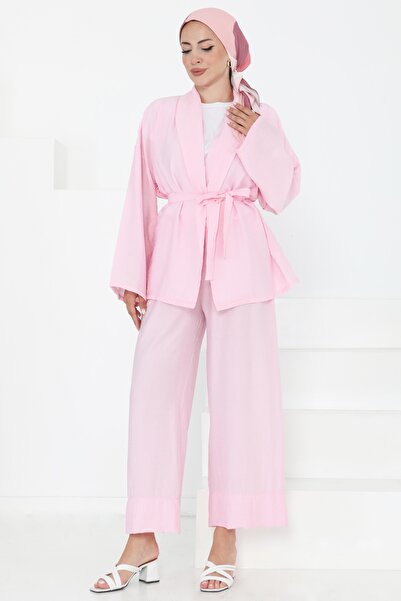 TOFİSA Kimono Set Pink - 27357-Pink