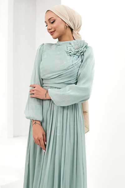 hakimoda Tesettür Efruz Işıltı Abiye Mint