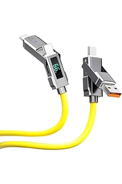 Other USB-C 4-in-1 Silicone Charging Cable with LED Power Display, 1.5m, 480Mbps, up to 66W