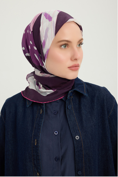 ipekistanbul Eșarfă cu model Vierra - Noduri și povești - Roz