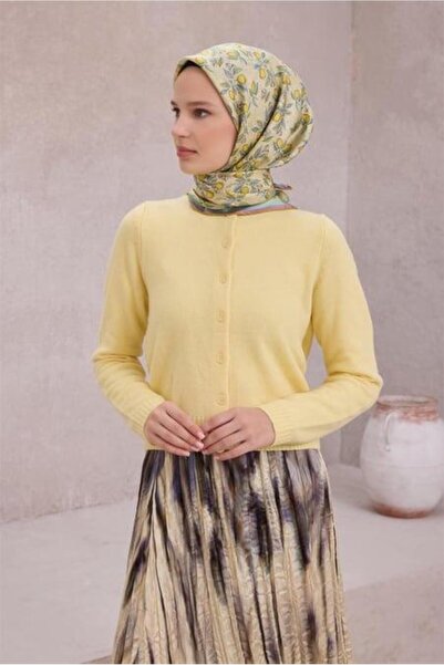 Belli Tivil Pure Silk Scarf 4212 - 05 Κίτρινο Λεμόνι Μοτίβο