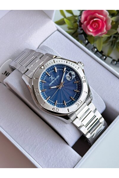 Daniel Klein Original Silver Cord Navy Blue Dial Men's Wristwatch