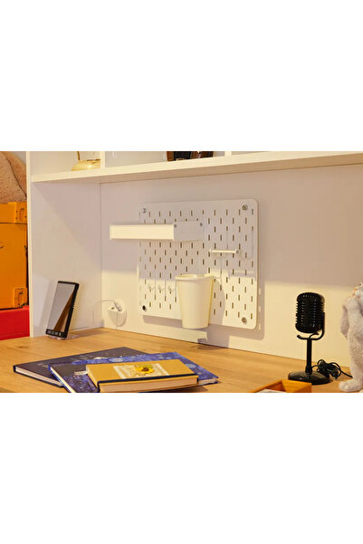 Almila Çalışma Masası Pegboard Seti Krem