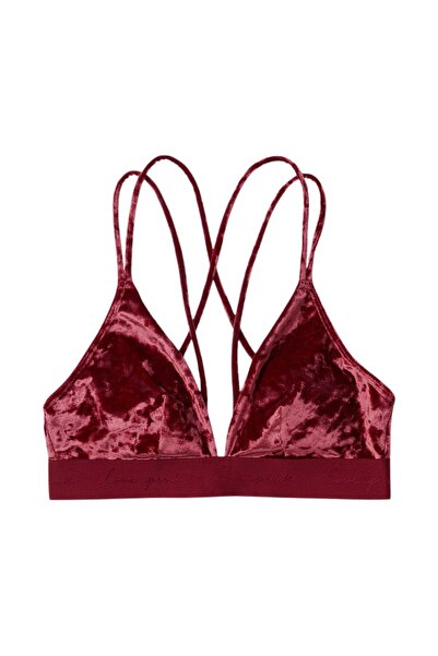 Victoria's Secret Bra Victoria's Secret, Velvet Triangle Bralette, Red, S INTL