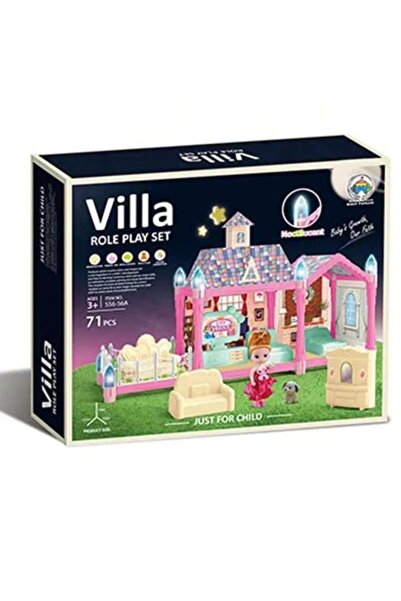 MACVI ® Light-Up Playhouse, 71 Pieces, Detachable Furniture, Lighting, Durable ABS, 3+.