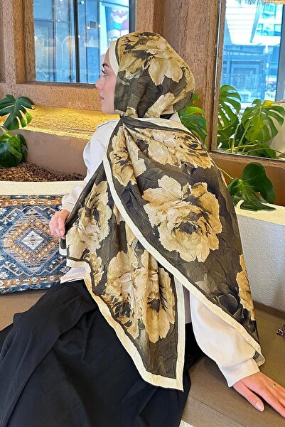 lamelif Flower Desen Bambu Şal Sarı