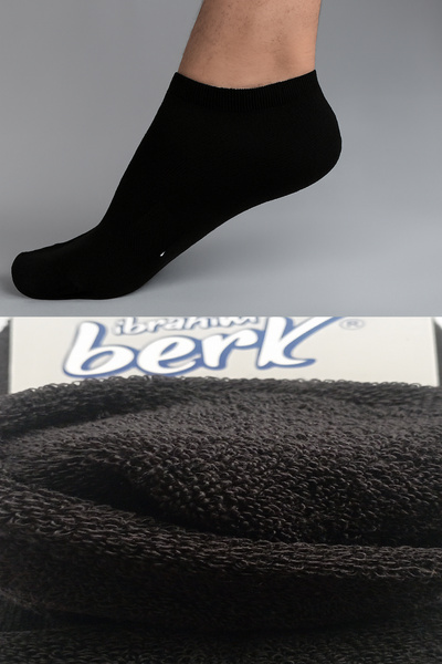 İbrahim Berk 6 ζευγάρια ανδρικές και γυναικείες κάλτσες με πετσέτα μαύρες κάλτσες μέχρι τον αστράγαλο Unisex κοντές κάλτσες