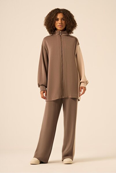 FTZ WOMEN Women's Accessory Detailed Suit Brown 31249