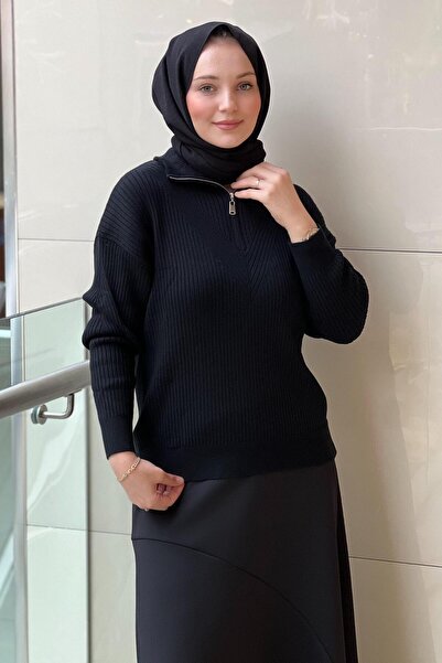 Mahal Tricotaj croșetat Bluză tricotată cu fermoar, din guler ridicat piese